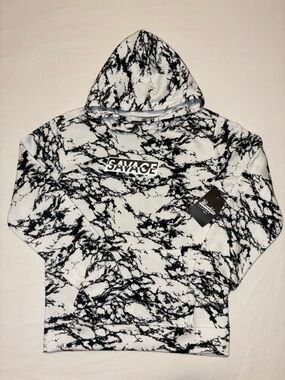 Brooklyn Cloth Black and White Marble Hoodie